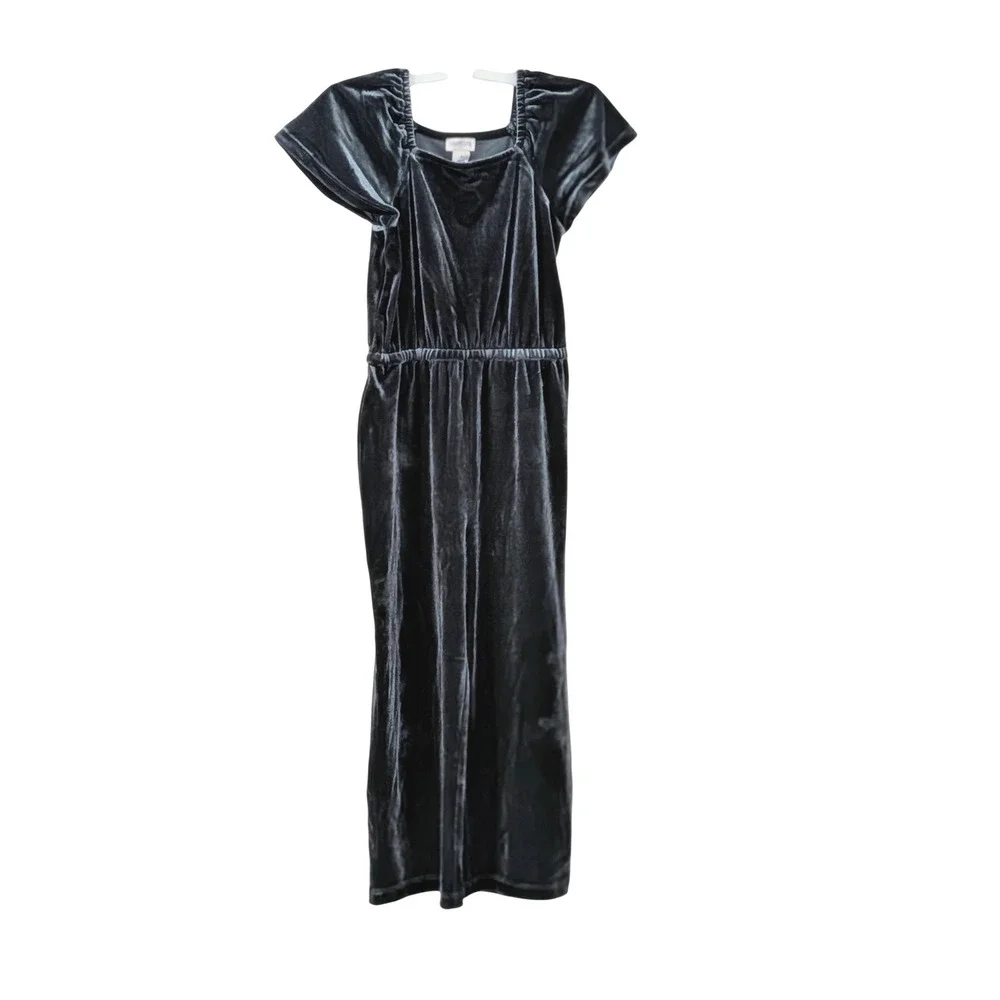 Crewcuts‎ Girls Green Velvet Flutter Sleeve Wide Leg Jumpsuit Size 5 NWT $72